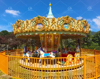 Full Size Electric Outdoor Amusement Park Children Game 16 Seats Luxury Carousel Merry Go for Shopping Mall ISO9001 Certified