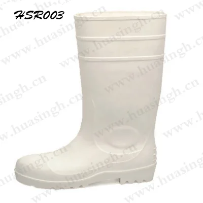 LXG,white Color Knee High Medical Industrial PVC Boots Steel Toe Available Waterproof Building Site Gumboots HSR003