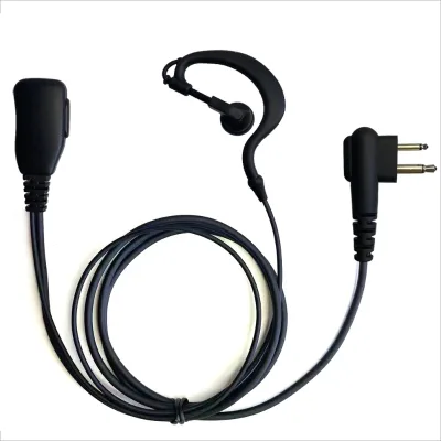 Walkie Talkie Earpiece, 2.5mm/3.5mm 2-Pin Ear Hook Walkie Talkie Headset with PTT Mic, Compatible with Two-Way Radios