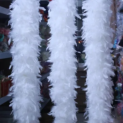 Factory Direct Supply 120g Turkey Feather Boas for Carnival, Halloween Decor, Christmas Tree Ornaments & Feather Accessories