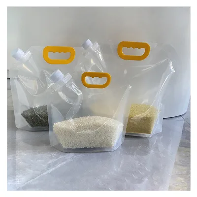 Portable Large-diameter Nozzle Bag Custom with logo Standing Spout Bag Packaging Cereal Legume Seed Washing Liquid Packaging Bag