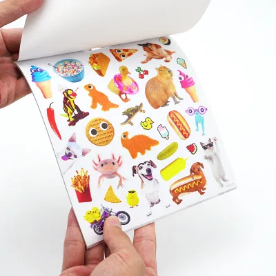 Custom Printing 100pcs Eco-Friendly Tear Resistant Kids Sticker Activity Book with Custom Size Waterproof Reusable DIY