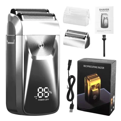 OEM & ODM Accepted Portable Rechargeable Electric Foil Shaver Stainless Steel Double Blade Cordless Face Razor for Hotel