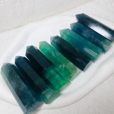 Wholesale Natural Blue Fluorite Tower Polished Beautiful Crystal Point for Decoration