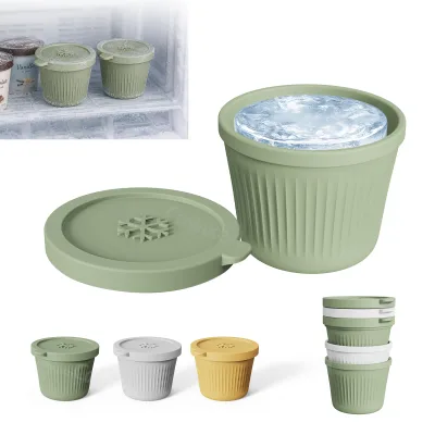 Silicone Ice Cylinder Mold with Lid for Odor Free Freezing and One Press No More Chipping or Banging Ice Trays