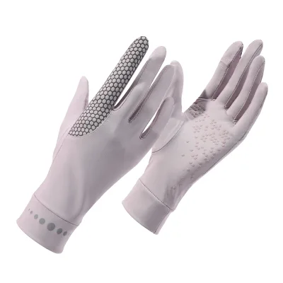 Custom Logo Thin Striped UV Protection Design for Women Summer Bike Outdoor Driving Gloves