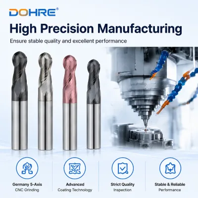 DOHRE Extreme Uselife Coated Solid Carbide CNC Milling Cutter Router Bit Set End Mill for Metalworking