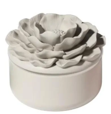 Elegant Handmade Floral Storage Ceramic Candle Jar Decorative Bowl Scented Candle Jar Home Decor