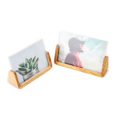 Hot Selling 3X3.5 Inch U-Shape Wooden Base Acrylic Photo Frame