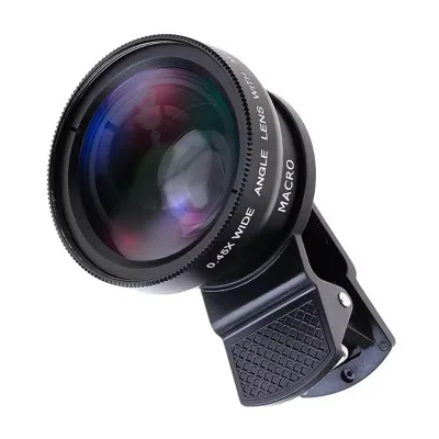 New Cheap 3 in 1 Mobile Microscope Lens 0.45x Super Wide Angle Phone Camera Cell Phone Lens Kit