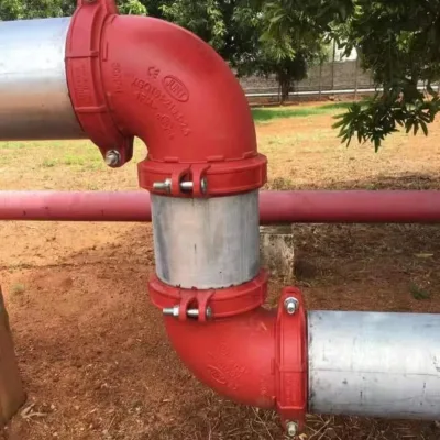 Baolai Ductile Iron Connectors (1-12") Low Pressure Class 125 Painted Epoxy Surface Grooved Elbow for Fire Fighting System
