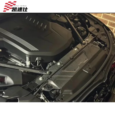 Engine Bay Decor Trim KSUI Style Real Dry Carbon Fiber Water Tank Cover for BMW G20 G22 G42 Replacement Panel