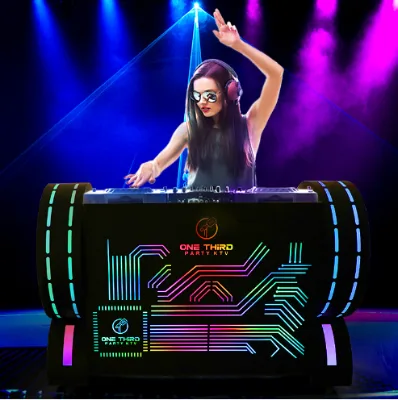Hot Selling Metal DJ Table with LED Lights Custom Logo Box Nightclub Bars Storefront Booth Design Bar Tools