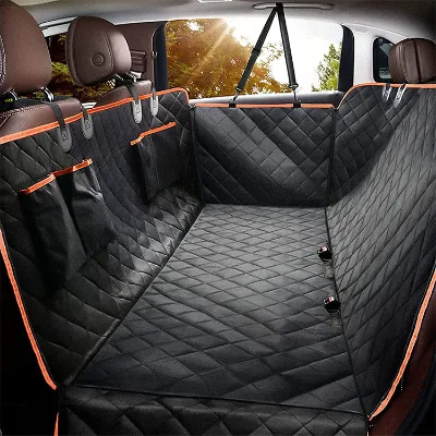 100% Waterproof Black Universal Small Animals 600d Polyester Padded Hammock Rear Back Seat Mat Pet Dog Car Seat Cover