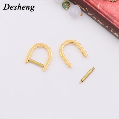 Customized Handbag Accessories Belt Strap Flat U Shape Ring Metal Screw D Ring Buckle