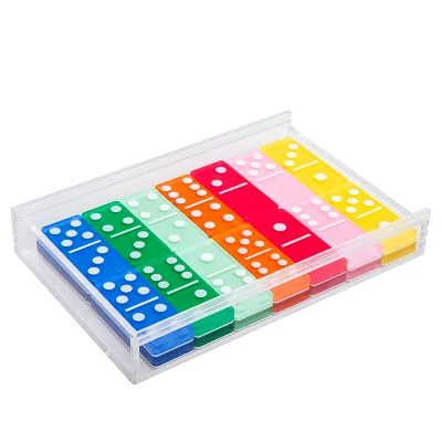 Sublimation Dominoes Acrylic Box Lucite Domino Block Domino Games 28 Pcs