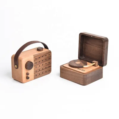 Promotion Custom High Quality Wooden Handcraft Compact Automatic Movement Carousel Music Box for Home Ornaments