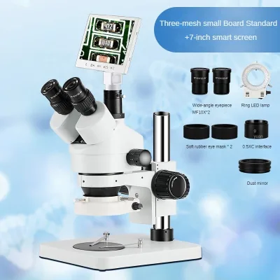 7-45x Zoom Trinocular Microscopes with Camera,camera Microscope,light Microscope For7-inch Smart Screen