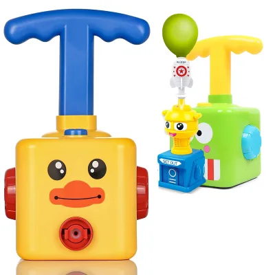 Kid Party Favor Plastic Hand Inflator Machine Balloon Rocket Launcher Pump Toy Set with Air Powered Car Toys
