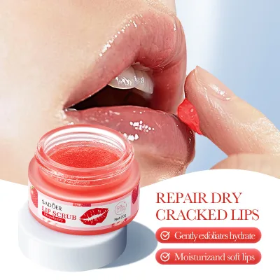 Wholesale Fruit Flavor Lip Care Natural Organic Strawberry Peach Avocado Moisturizing Hydrating Lip Scrub