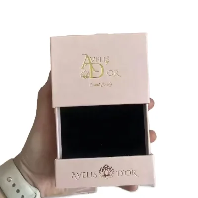 WangFu Custom Hot Stamping Printed Dustproof Paper Gift Package Jewelry Boxes Earring Sliding Drawer Box with Handle