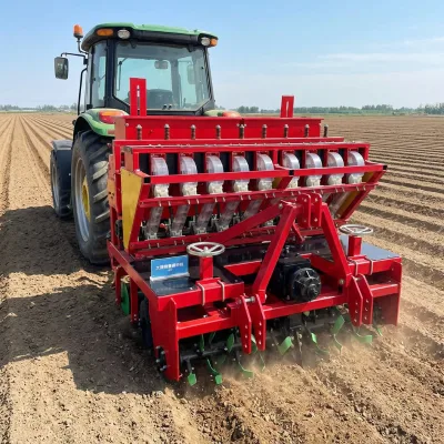 Self Propelled Garlic Planter Vertical Garlic Seeder Gearbox High Productivity Automatic Seed Metering Fertilizer Application