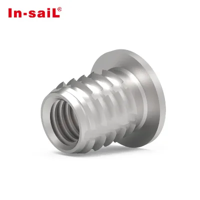 Brass Threaded Inner and Outer Teeth Slotted Screw Sleeve Insert Nut for Plastic