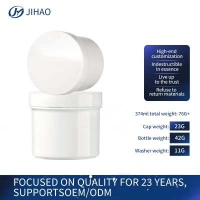 374ml White PP Plastic Cream Jar Empty Round Cosmetic Container Custom Color Custom Logo for Face Cream Body Scrub
