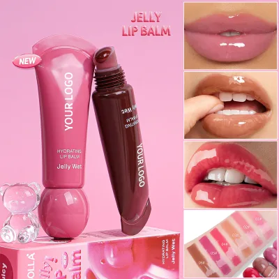 Wholesale Custom Logo Mineral Lipoil Waterproof Fruit Colored Lip Treatment Oil Moisturizing Liquid Lip Balm
