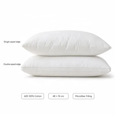 Wholesale Brief White Hotel Home Fluffy Pillow Core 60s Cotton Face Neck Support Adult Soft Microfiber Filling Pillow 48*74