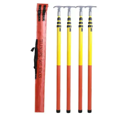 Aluminium & Fiberglass Telescopic Hot Stick Cheap Triangle with Push Button for High Voltage Insulation Materials & Elements