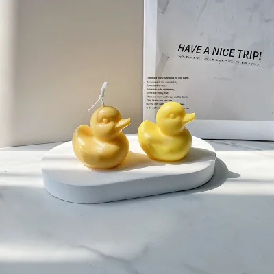 Wholesale Three-dimensional Small Yellow Duck Aromatherapy Candle Silicone Mold DIY Soap Resin Mold