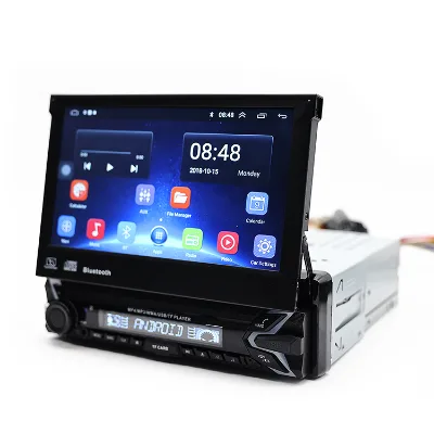 Android 10 Single Din Automatic Retractable Touch Screen WIFI Gps Usb Entertainment Dvd Player for Car Autoradio