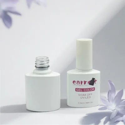 Custom Any Color logo Nail Polish Bottle 5ml High Quality White Glass Nail Polish Bottle with Brush