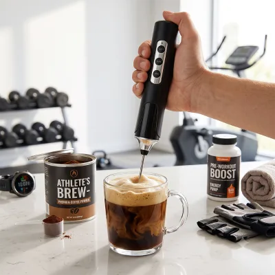 Premium Rechargeable Milk Frother with 3 Speeds for Perfectly Frothing Protein and Wellness Powders