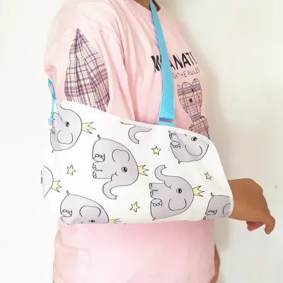 Kids Cotton Medical Colorful Elephant Pattern Children Arm Support Sling for Broken Arm Immobilization
