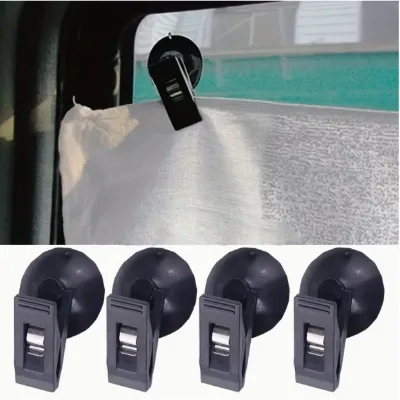Car Suction Cup Holders with Strong Adhesive, Designed for Mounting Sunshades, Curtains, and Tickets on Car Window