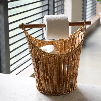 Creative Nordic-style Eco-Friendly Rattan PP Storage Basket for Tissue Snack Living Room Storage-Wholesale