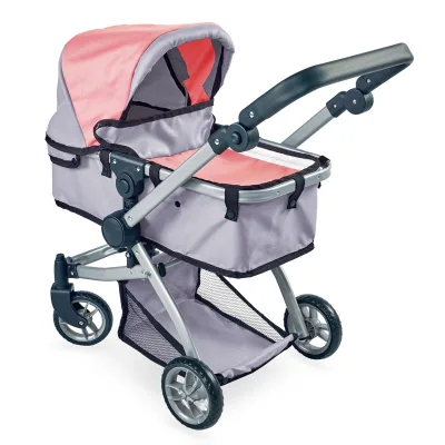 Doll Stroller - Kids Pretend Play Stroller, Easy Fold Storage & Travel,