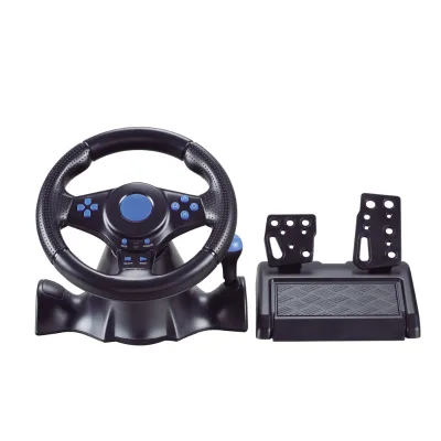 Qoeme PC Racing Wheel WitQoeme PC Racing Wheh 180 Degree Universal Usb Car Race Steering Wheel with Pedals for PS-3/p4/PC/Switch