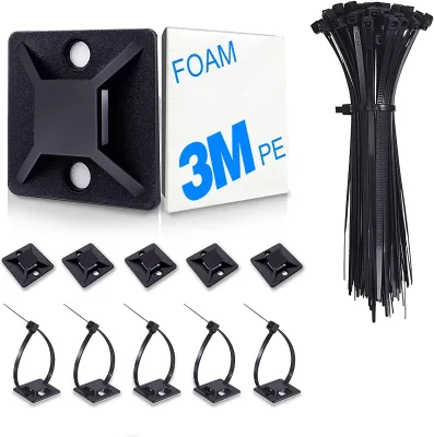 Self-adhesive Tie Tie Holder Wiring Suction Cup Positioning Piece Cable Organizer Wall Sticker Wire Fixing Buckle Tie