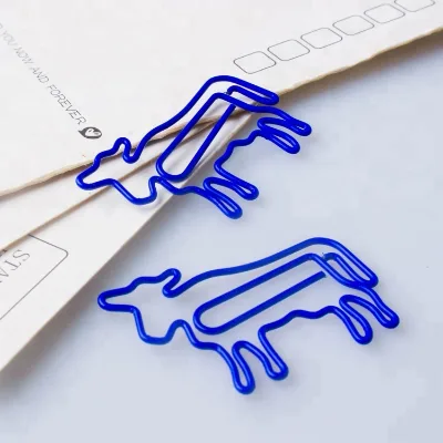 Adorable Animal Shaped Cow Paper Clips 30pcs per Tin Box Cute Office Supply Collection Made of Durable Metal