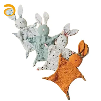 Hot Sale Non-toxic Soft Washable Cute Bunny Shape Baby Comforter Blanket