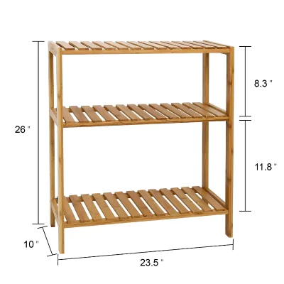 Hot Selling Bamboo Storage Shelf Elegant Flower Rack Wooden Shelf
