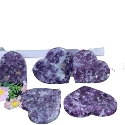 Top Sale Lepidolite Purple Mica Nice Price Feng Shui Style Heart Healing Crystal Quartz Craft Hand Carved for Decoration