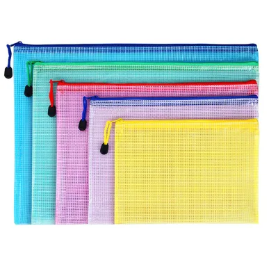 Colorful Clear File Folder Bag Envelope Plastic Zipper File Folder