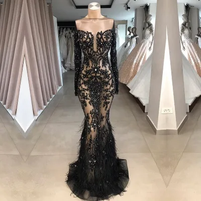 Real Photo Haute Couture Bodycon Women Hot Sexy Transparent Evening Dress