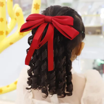 Bow-knot Children's Princess Wig Ponytail Headpiece with Curly Body Wave Hair High Temperature Fiber Material Hair Accessories
