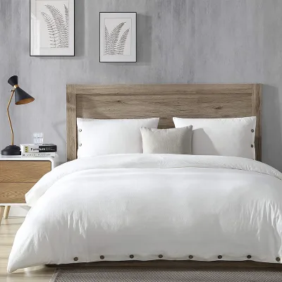200 TC White Cotton Linen Bed Duvet Cover Set Double Cotton Bed Sheets and Duvet Cover