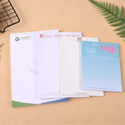 Beixin Customized Company Logo Header Paper Notepad 0-4 Color Printing PDF/AI/PS/CDR Design Files for Hotel Conference Custom
